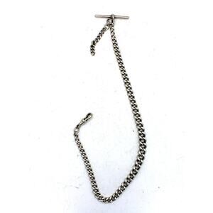 Early 1900's England Sterling Silver Stevenson & Law Pocket Watch Chain